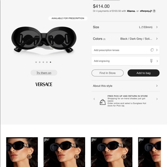 VERSACE MEDUSA OVAL AS SEEN ON EMILY RATAJKOWSKI FOR 2022 VERSACE CAMPAIGN - Picture 7 of 16